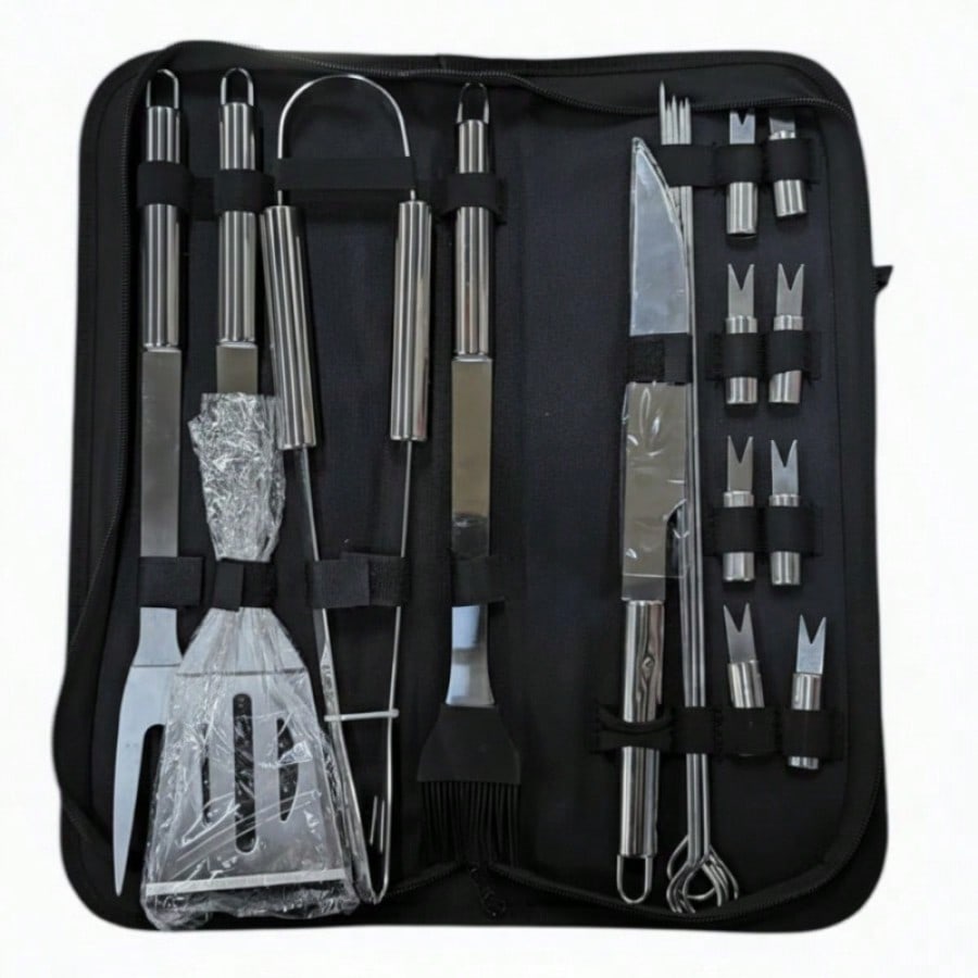 Juego Completo de Utensilios para Asado BBQ 20 Piezas con Estuche Portátil