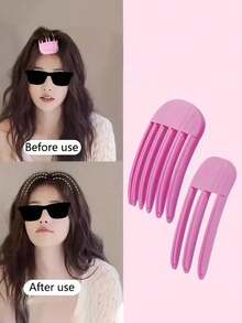 1pc Fluffy Hairpin Curling Bangs Clips Hair Roots Volumizing Hair Clips Set Women Curling Fixed Clip Fashion Volume Hair Roller ,Hair Styling Tools ,Beauty ,Hair Accessories - Lilac Purple - View 2