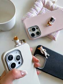 1pc Cute 3D Corgi Dog Leather Texture Phone Case | Kawaii Puppy Decor Cover, Shockproof, Anti-Slip & Scratch-Resistant | Exclusive Compatible With Iphone 17 Pro Max | Compatible With IPhone 17/16/15/14/13/12/11 Series, S20-S25 Series, Note 14/13/12 Series & A56 5G | Perfect Valentine's Day / New Year Gift - White - View 6