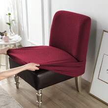 1件提花无扶手椅套，适用于酒店、餐厅、食堂 - 彩色 - 查看 4