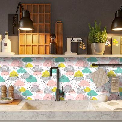Miếng dán tường mosaic tự dính, chống thấm nước, chống ẩm, chịu nhiệt, dễ bóc và dán, dùng trang trí nhà cửa, phòng tắm, nhà bếp, phòng khách, phòng ngủ, tủ bếp, quầy, nhà cửa.