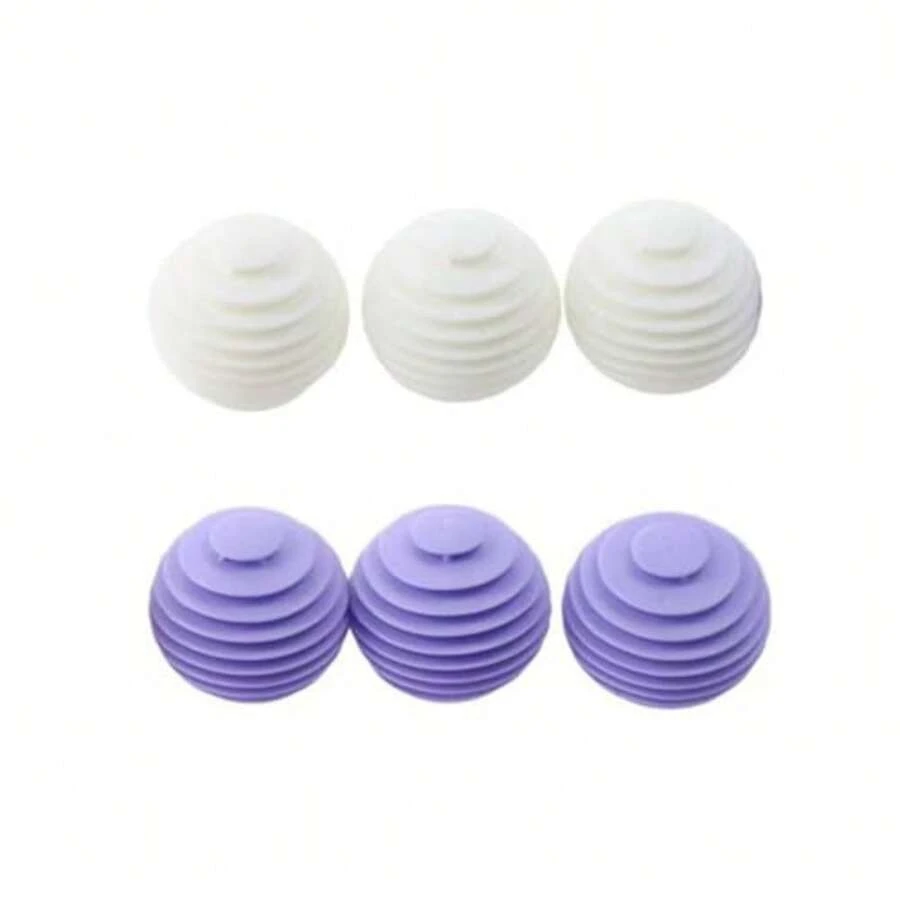 6pcs Laundry Ball Silicone Wash Ball For Washing Machine Lint Remover Dryer Balls Soft Pet Fur Catcher Balls For Laundry Reusable Home Gadgets White/Purple - Purple - View 1