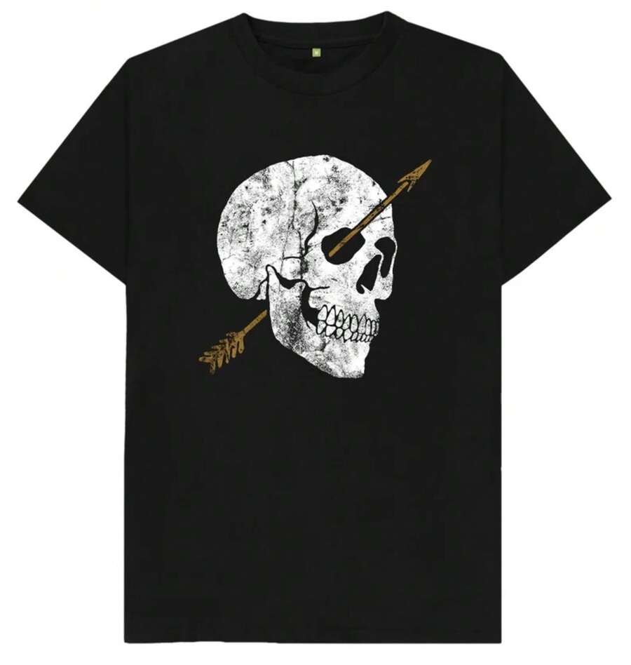 Skull And Arrow Design T-Shirt - Black - View 1