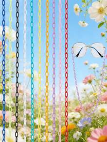 1/6/12/24pcs Multi-Color Fashionable Acrylic Chain Accessories, Suitable For DIY Necklace, Bracelet, Eyeglasses, Mask Chain, Bag Pendant - Multicolor - View 8