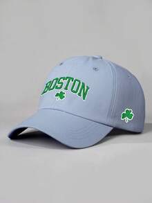 Șapcă de baseball Boston Clover brodată pentru femei, 1 buc., cu model frontal și trifoi, cu partea laterală a trifoiului, pălărie casual reglabilă cu protecție solară pentru exterior, potrivită pentru primăvară, călătorii de toamnă, vacanță la plajă, pălărie de soare pentru bărbați, stil Y2K, Ziua Sfântului Patrick - Multicolor - Vizualizare 11