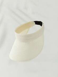 1pc Fashion Straw Sun Visors For Women Wide Brim Hats Roll-Up Foldable Summer Beach Visor Hat - 彩色 - 查看 10