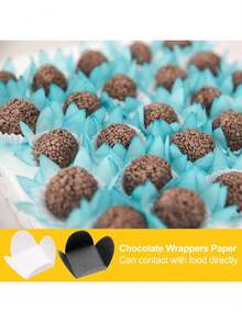 50个情人节巧克力盒包装，巧克力杯垫，巧克力包装托盘，可折叠花形糖果甜点架，新年糖果，适用于婚礼、生日、派对用品、下午茶礼品、情人节/新年/圣诞节糖果盒，彩色邮箱糖果盒，邮箱包装，糖果盒，创意邮箱收纳盒，卡通糖果盒，礼品包装盒 - 查看 4