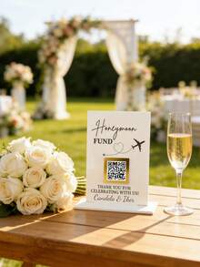 Placa personalizada para fondo de luna de miel (con código QR) - Soporte de exhibición de acrílico con código QR y texto personalizables, disponible en varios tamaños y colores. Construcción de acrílico resistente con diseño de código QR en 3D. - Multicolor - Ver 6