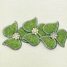 3pcs/Pack Full Rhinestone Triple Petal Flower DIY Hand Sewing Rhinestone Flower For Shoes, Hats, Bags - Sky Blue - View 8