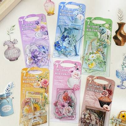  Bộ sticker PET Etori Life "Hidden Flowers", 20 tờ họa tiết hoa màu nước cổ điển, dùng cho sổ tay, laptop, điện thoại, hành lý, album ảnh, scrapbooking, trang trí văn phòng, trang trí phòng, quà tặng học sinh, làm thiệp, tem bánh, đồ dùng học tập, quà tặng bạn bè, sticker chống nước, đồ dùng scrapbooking, văn phòng phẩm, sticker vui nhộn.