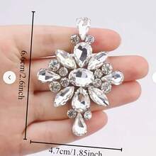 1pc White Crystal Rhinestone Sticker, Multi-Size, Flower Hotfix Rhinestone DIY Clothing, Shoes, Bags, Jewelry Accessories - Multiple Styles - View 13