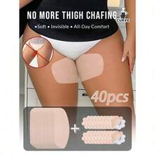 40pcs/Pack Disposable Non-Woven Thigh Chafing Guards, Suitable For Plus Size, Soft & Breathable Anti-Friction Pads, Sweat-Proof Invisible, Suitable For Men & Women, Ultra-Thin Thigh Protector Stickers, Applicable For Outdoor, Travel, Running, Hiking, Fitness And Daily Wear, Lightweight & Comfortable Thigh Chafing Protectors, Skin-Friendly & Easy To Apply, Suitable For Skirts, Shorts And Dresses - Multicolor - View 2