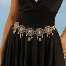 ​ ​ Bohemian Celebration Style Coin Tassel Carved Waist Chain Design Alloy Totem Hollow Craft Hanfu Travel Photography Accessories Best Friend Girlfriend Exotic Gift Columbus Day Homecoming Season Gift ​ ​ - 古金 - 查看 2