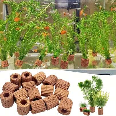 水族箱陶瓷环，为鱼缸提供稳定的景观支撑。重力环适用于水生植物，透气环，易于使用的水生植物固定环，适用于景观布置和装饰。