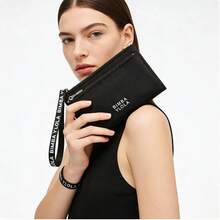 Double-Layered Women's Wallet, Lightweight, Waterproof, Portable, Stylish Cosmetic Bag, Mobile Phone Case, Coin Purse - 黑色 - 查看 6