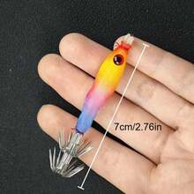 Avlcoaky Set de 5 señuelos de calamar simulados que brillan en la oscuridad para pesca de mar - Multicolor - Ver 3