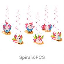 58Pcs Axolotl Birthday Party Supplies Include Happy Birthday Banner-Balloons-Cake Topper-Cupcake Toppers-Tableware For Axolotl Party Decorations - View 4