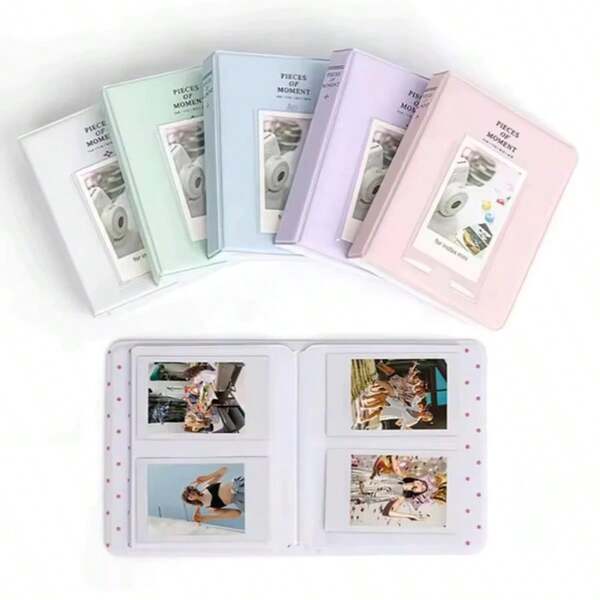 1 Peça de Álbum de Fotos com 64 Bolsos para câmera instantânea de 3 polegadas, organizador de estojos de armazenamento para fotos, selos, ingressos e cartões para Mini 12/11/9, Álbum de Bolso para Cartão de Grande Capacidade e Durável, Livreto de Armazenamento de Fotos Multicolorido