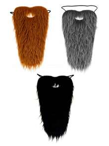 1 pieza Barba de cascada larga, efecto de desgaste natural ideal para Halloween, disfraz de Navidad y mascarada, máscara de barba, cosplay - Multicolor - Ver 10