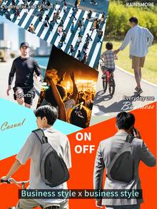 Large Men's Bag, Crossbody Waterproof Backpack Chest Bag Men's Crossbody Bag - Grey - View 7