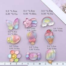 Bộ 10/20/30 miếng dán hình bướm cầu vồng ombre ngẫu nhiên, phụ kiện trang trí thủ công dành cho người lớn, miếng dán trang trí. - Cầu vồng chuyển sắc - Xem 4