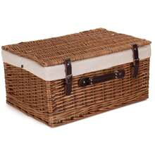 Red Hamper 36cm Double Steamed Wicker Picnic Basket - White - View 2