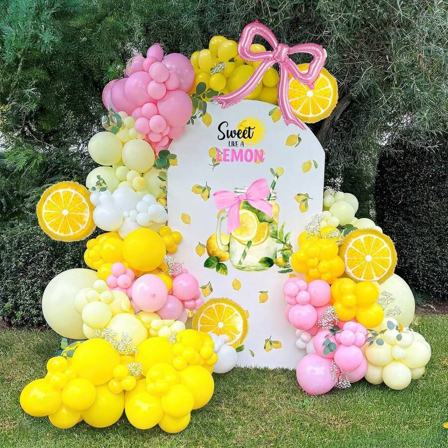 118pcs Lemon Theme Balloon Arch Kit, Includes Light Yellow And Pearl White Balloons, Suitable For 1st Birthday Party, Summer Theme Party, Bridal Shower, Gender Reveal, Baby Shower, Bachelorette Party, Wedding And Sweet Party Decoration - View 1