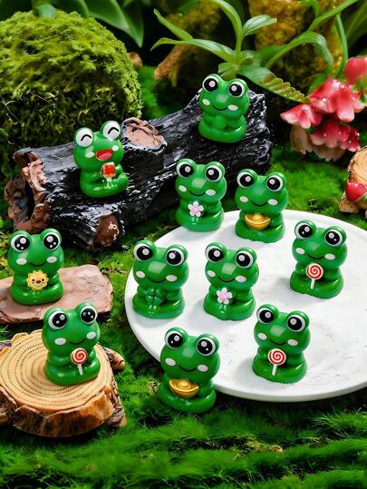 Bộ 10/20 tượng ếch mini bằng nhựa, ếch mắt to dễ thương, cười tươi, thích hợp để trang trí vườn cổ tích DIY, tiểu cảnh, bình thủy tinh, chậu cây, bàn làm việc, đồ chơi cảm giác, trưng bày bộ sưu tập, trang trí xe hơi, bể cá, trang trí nhà cửa, giá sách, phòng khách, quà sinh nhật (Kiểu ngẫu nhiên)