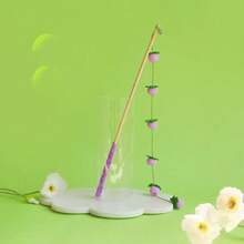 Bountiful Tomato Cat Teaser Wand, Felt Bell Persimmon Cat Toy, Pet Toy - Multicolor - View 7