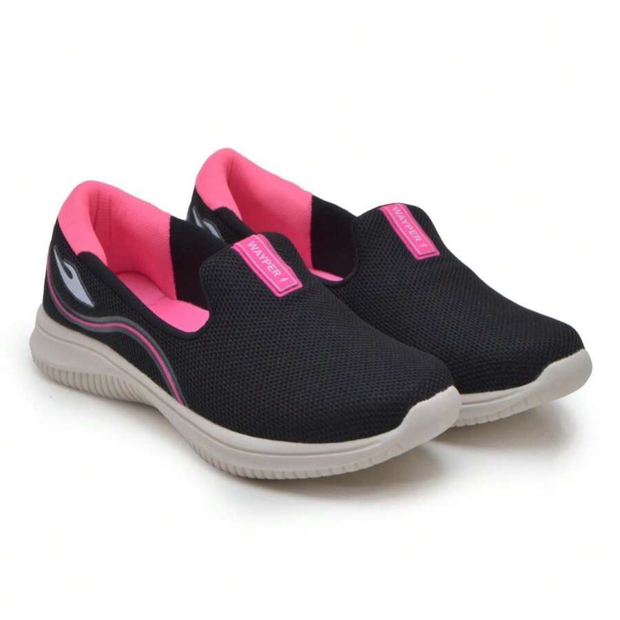 Women's Orthopedic Ultra Comfort Slip-On - Lightweight Casual Sneakers - 黑色/粉紅色 350 - 查看 1