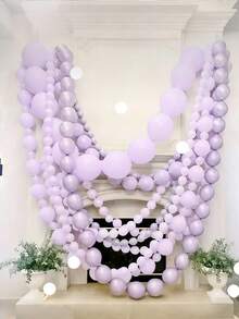 20/40pcs Purple Connecting Balloons Set, DIY Balloon Chain, Suitable For Creating Balloon Wall, Heart Arch, Tail Balloons, Applicable For Wedding, Birthday, Welcome Party, Valentine's Day, Proposal And Anniversary Party Decoration - Multicolor - View 1