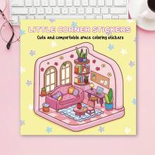 6件組 DIY 美感角落著色貼紙,4款戶外場景紓壓手工套件,適合兒童與青少年的繪畫材料,開學禮物 - 彩色 - 查看 7