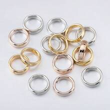 50pcs Round Double Hole CCB Beaded Rings, Hollow Round Beads, Suitable For DIY Necklace, Bracelet, Jewelry Making Accessories - Multicolor - View 3