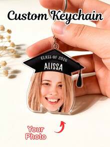 Bộ 1/3/5 móc khóa mũ tốt nghiệp in hình khuôn mặt theo yêu cầu, móc khóa mũ tốt nghiệp in ảnh cá nhân, tên tùy chỉnh, thiết kế mũ tốt nghiệp, quà tặng tiệc tốt nghiệp, quà lưu niệm tốt nghiệp năm 2026, quà tốt nghiệp trung học và đại học, móc khóa tốt nghiệp cá nhân độc đáo, phù hợp, độc đáo, có thể tùy chỉnh, quà kỷ niệm lý tưởng. - Nhiều màu - Xem 2