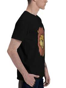 Men's Fashion Printed Loose Short sleeved T-shirt | Lion Head Pattern Design | Summer Essential | Easy to Match, Show Your Style - Negro - Ver 3