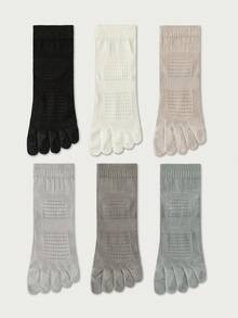 1/2/3/6 Pairs Men's Multicolor Toe Socks, Five Finger Socks, Thin Mesh Breathable Fashion Minimalist Versatile Ankle Socks, Suitable For Spring And Summer - Multicolor - View 14