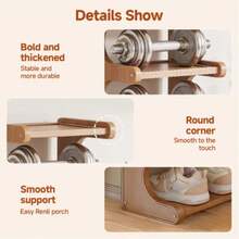 EZIFY Bamboo Shoe Rack (7-Tier, 30cm) | Space-Saving Narrow Wooden Shoe Storage - Easy To Assemble For Entryway/Dorm - 3 lớp - màu nâu - Xem 4