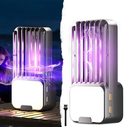 1个电击灭蚊灯，静音室内外通用，LED灯控制，物理驱蚊，家用驱蚊器（USB插电版），灭虫灯，害虫控制，公寓、大学宿舍、家庭必备小工具