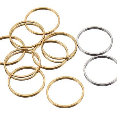 20个8-30mm不锈钢闭合开口环，用于DIY耳环和珠宝制作配件的连接件