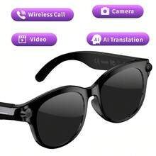 Gafas inteligentes con IA 2026 nuevas con cámara de 2MP/Cámara/Traducción inteligente con IA/Traducción multilingüe/Respuesta inalámbrica/Rechazo/Reproducción de música/Asistente de voz/Grabación/Grabación de video y talla grande funciones - Ver 5