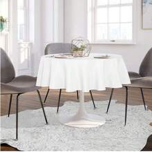 Khăn trải bàn tròn, chống thấm nước, chống bắn nước, có thể giặt được làm từ chất liệu polyester; khăn trải bàn trang trí phù hợp cho bữa ăn, tiệc buffet và cắm trại. - trắng - Xem 4