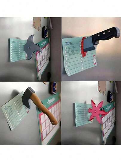 Funny Knife-Shaped Fridge Magnet, 3D Interesting Axe Fridge Magnet, Flying Knife Decor, Unique Home Office Refrigerator Cabinet Door Magnetic Gift