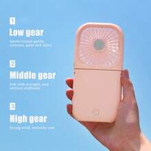 1 pièce Ventilateur de cou portable à la mode, rechargeable USB, mini ventilateur, ventilateur portable, ventilateur de bureau pliable à charge rapide, compagnon idéal pour l'été chaud, capacité de la batterie : 1200 mAh - Multicolore - Voir 6