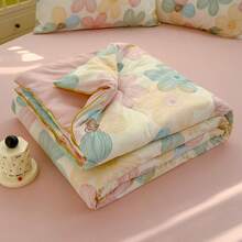 1 pièce Couette/couverture d'air conditionné à motif floral, style minimaliste moderne et mignon. Rembourrage en fibre de polyester, tissu doux et respirant, non collant. Idéal pour la chambre d'été, la maison, le dortoir, l'hôtel, la sieste. Lavage machine. - Période de floraison - Voir 11