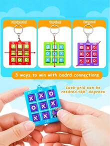 迷你井字棋钥匙扣，青少年减压玩具 - 彩色 - 查看 4