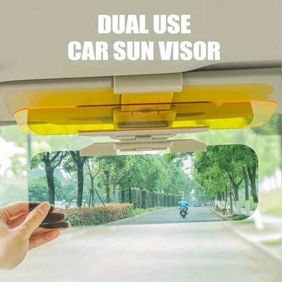Parasol de coche de doble uso, extensión antideslumbramiento para conducción de día y noche, protección UV, parasol ajustable con clip, universal para la mayoría de vehículos para reducir el deslumbramiento y la fatiga ocular, accesorios de para la conducción de hombres y mujeres