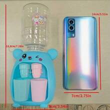 1个可爱小熊造型饮料瓶 - 迷你厨房套装，可盛装冷热饮，配有2个可叠放的杯子 - 彩色 - 查看 4