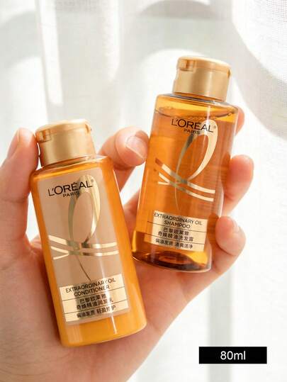 L'Oreal 80ml/Bottle Special Hair Care Shampoo And Conditioner Travel Set, Nourishing And Glossy Hair Care Travel Kit