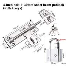 Stainless Steel Door Latch With Padlock Hasp - Heavy Duty Sliding Bolt Lock - Weather-Resistant And Anti-Rust, Ensure Home Security - Easy To Install - View 6