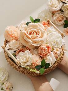 20 pezzi/40 pezzi Set di fiori artificiali color champagne, adatto per decorazione domestica, centrotavola per matrimoni, decorazione da giardino, accessori per acconciature, ornamento creativo da scrivania, regalo per la festa della mamma - Champagne - Visualizzare 7